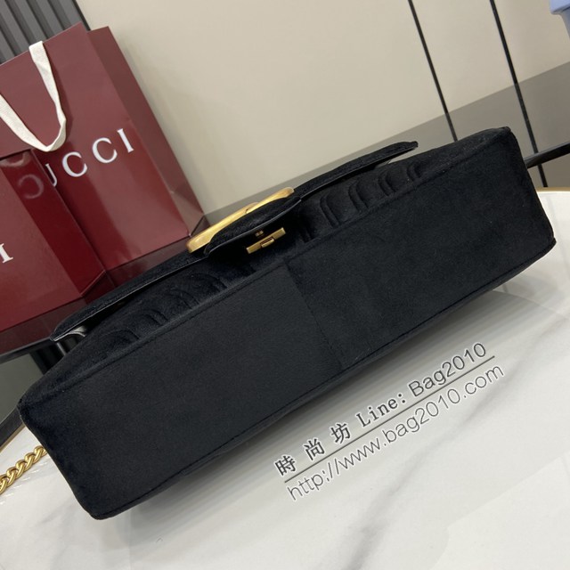 Gucci專櫃古馳最新款Marmont系列絎縫迷你手袋原廠皮鏈條女士挎包 jh2791型號：443496